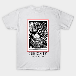 Opening Pandora's Box - Curiosity Killed The Cat -Red Outlined Version T-Shirt